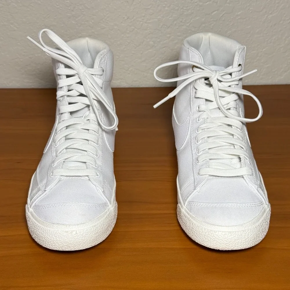 Nike Blazer Mid 77 Canvas White High Top Sneakers DX5550-100 Mens 9.5